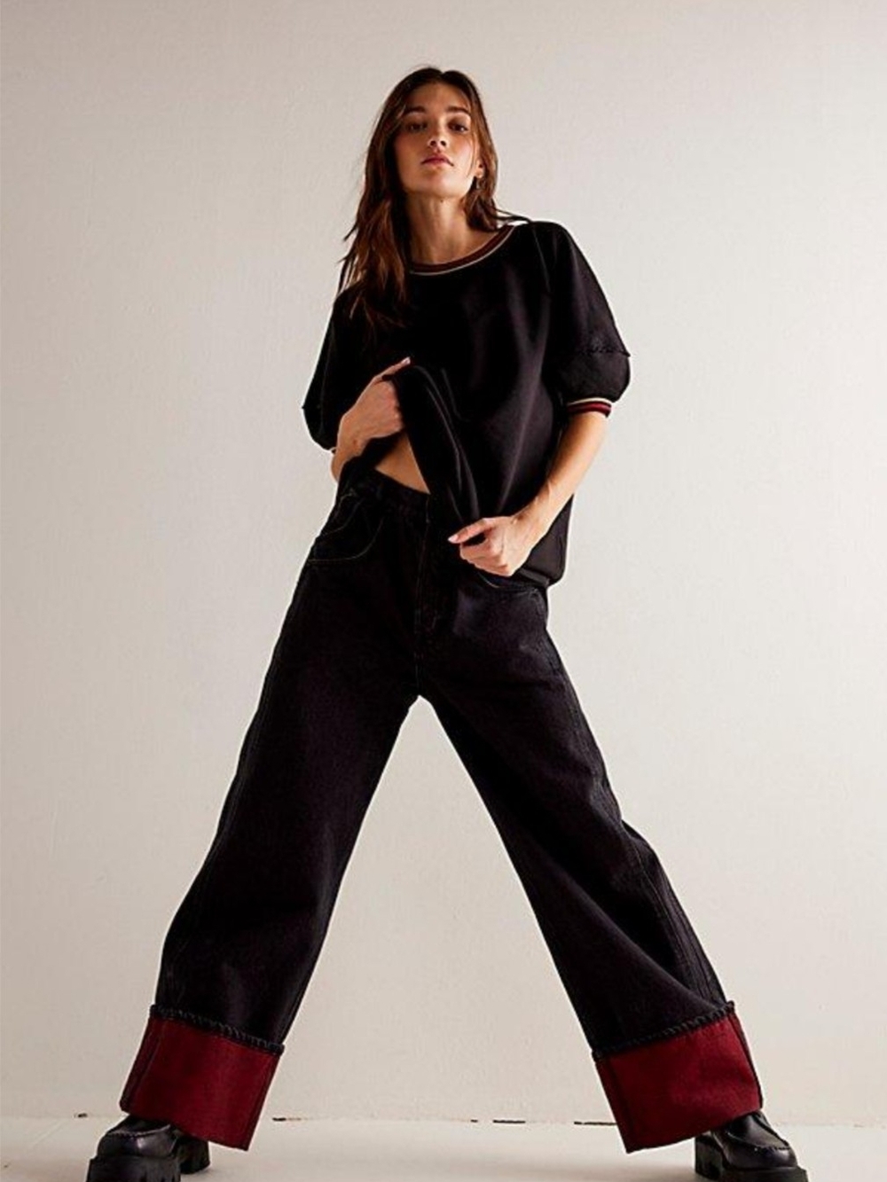 We The Free "Final Countdown" Cuffed Jeans by Free People